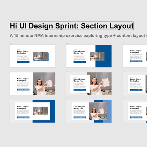 XD UI Design Sprint: Section Layouts